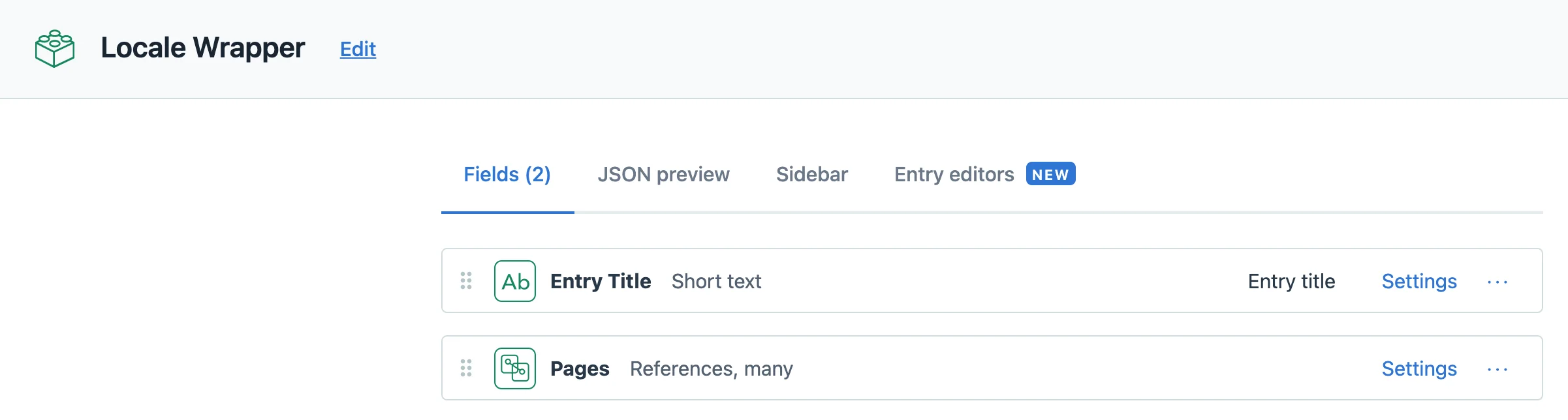 Content model for a Locale Wrapper